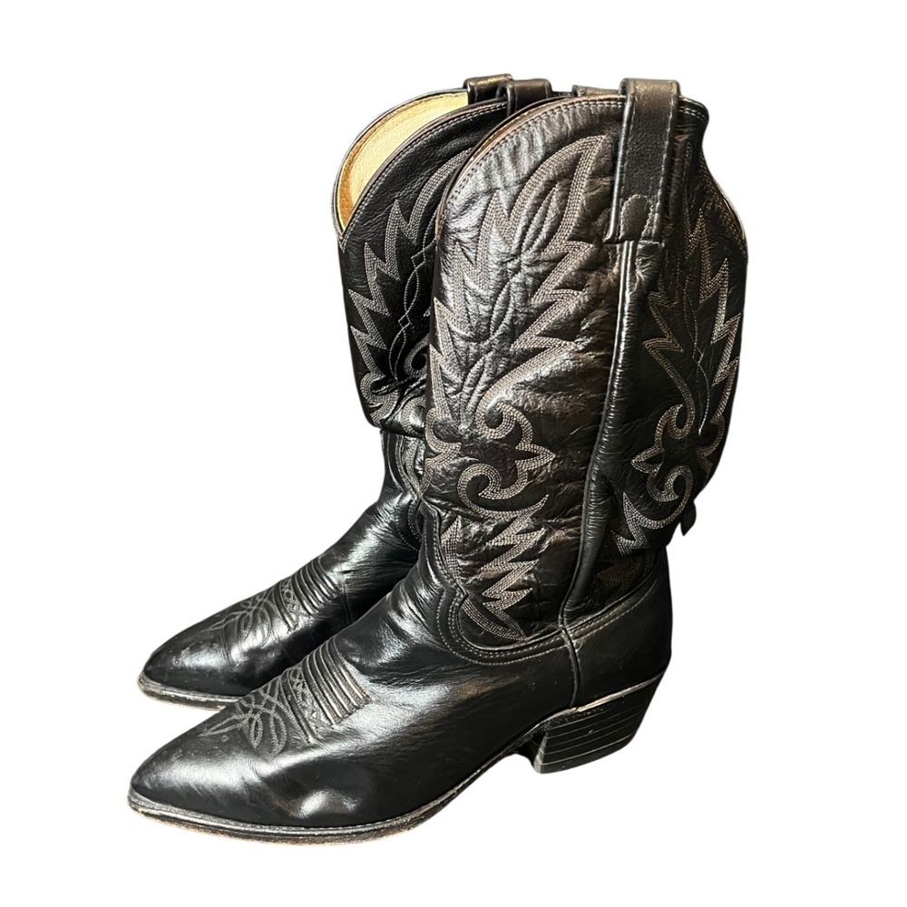 Dan Post Cowboy Boots Mens 10 D Black Leather Western Pointed Toe 16791